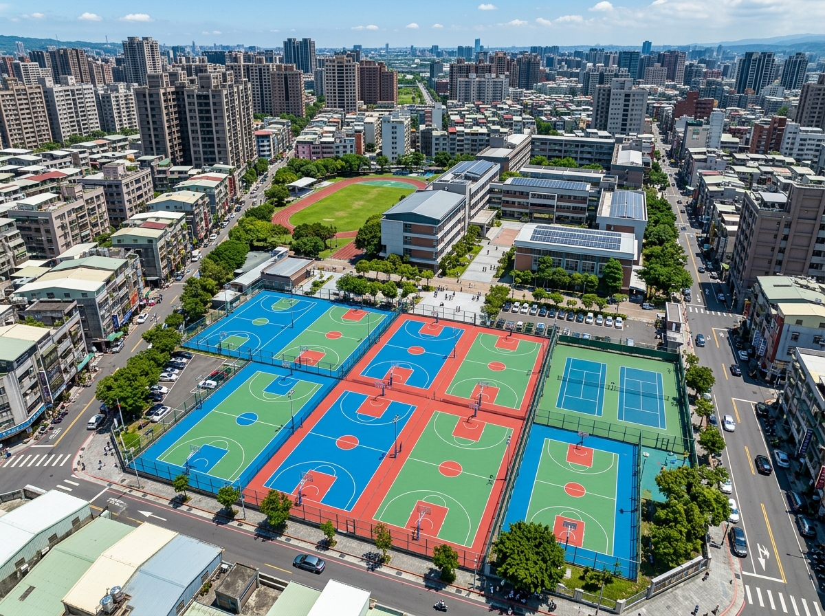 淮安市塑胶跑道硅PU篮球场 - 方案